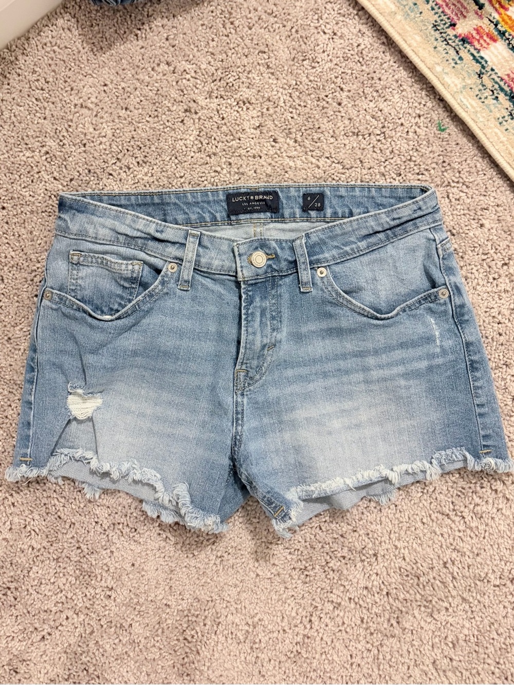 Lucky Brand The Cut Off Shorts - Light Blue - Size 6/28